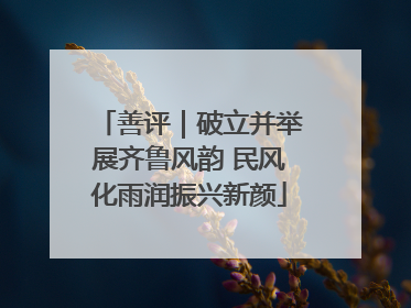 善评｜破立并举展齐鲁风韵 民风化雨润振兴新颜