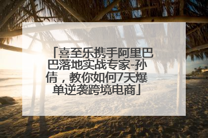 喜至乐携手阿里巴巴落地实战专家-孙倩，教你如何7天爆单逆袭跨境电商