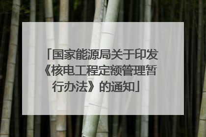 国家能源局关于印发《核电工程定额管理暂行办法》的通知