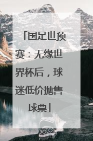 国足世预赛：无缘世界杯后，球迷低价抛售球票