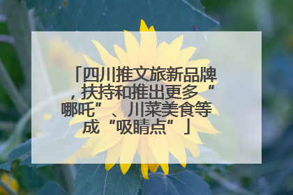 四川推文旅新品牌，扶持和推出更多“哪吒”、川菜美食等成“吸睛点”