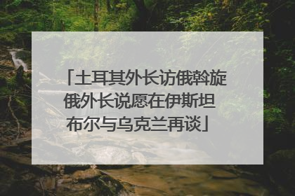 土耳其外长访俄斡旋 俄外长说愿在伊斯坦布尔与乌克兰再谈