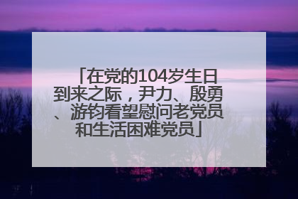 在党的104岁生日到来之际，尹力、殷勇、游钧看望慰问老党员和生活困难党员
