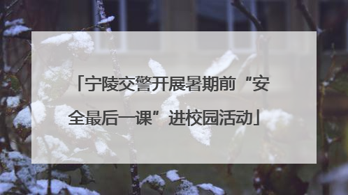 宁陵交警开展暑期前“安全最后一课”进校园活动