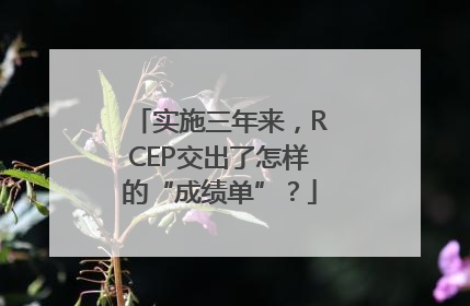 实施三年来，RCEP交出了怎样的“成绩单”？