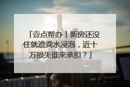 壹点帮办丨新房还没住就遭粪水浸泡，近十万损失谁来承担？