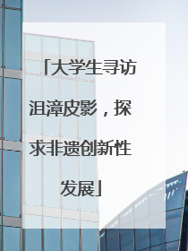 大学生寻访沮漳皮影，探求非遗创新性发展