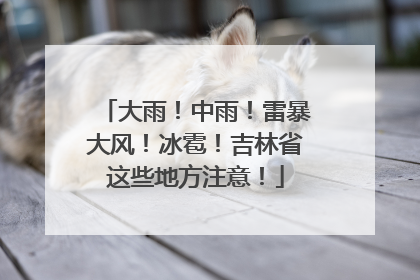 大雨！中雨！雷暴大风！冰雹！吉林省这些地方注意！