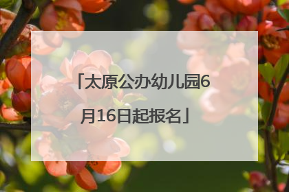 太原公办幼儿园6月16日起报名