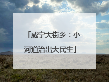 威宁大街乡：小河道治出大民生