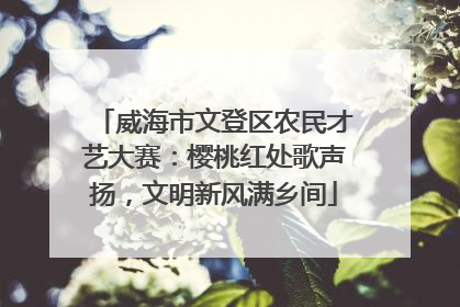 威海市文登区农民才艺大赛：樱桃红处歌声扬，文明新风满乡间