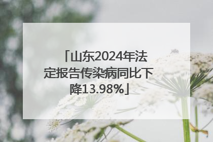 山东2024年法定报告传染病同比下降13.98%