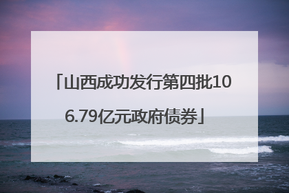 山西成功发行第四批106.79亿元政府债券