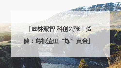 峰林聚智 科创兴张丨贺健：葛根渣里“炼”黄金