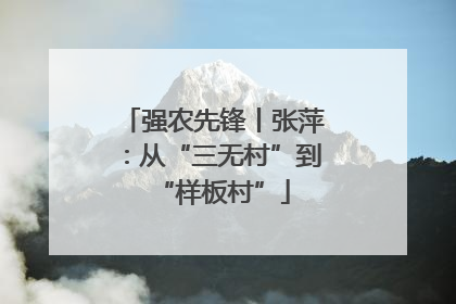 强农先锋丨张萍：从“三无村”到“样板村”