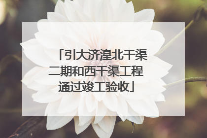 引大济湟北干渠二期和西干渠工程通过竣工验收