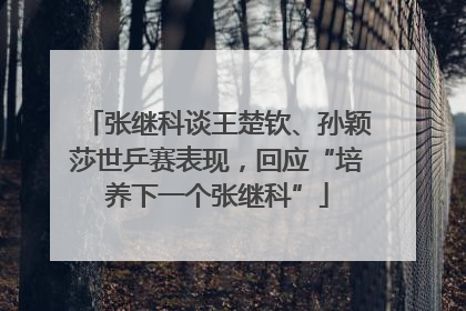 张继科谈王楚钦、孙颖莎世乒赛表现，回应“培养下一个张继科”