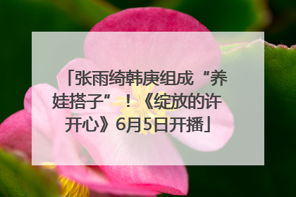张雨绮韩庚组成“养娃搭子”！《绽放的许开心》6月5日开播