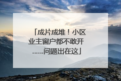 成片成堆！小区业主窗户都不敢开……问题出在这