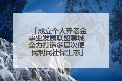 成立个人养老金事业发展联盟聊城全力打造多层次便民利民社保生态