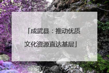 成武县：推动优质文化资源直达基层