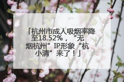 杭州市成人吸烟率降至18.52%，“无烟杭州”IP形象“杭小清”来了！