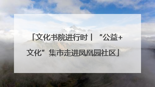 文化书院进行时丨“公益+文化”集市走进凤凰园社区