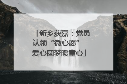 新乡获嘉：党员认领“微心愿” 爱心圆梦暖童心