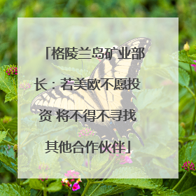 格陵兰岛矿业部长：若美欧不愿投资 将不得不寻找其他合作伙伴
