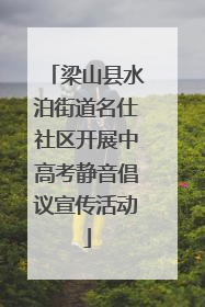 梁山县水泊街道名仕社区开展中高考静音倡议宣传活动