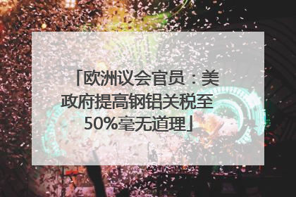 欧洲议会官员：美政府提高钢铝关税至50%毫无道理