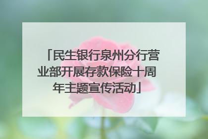 民生银行泉州分行营业部开展存款保险十周年主题宣传活动