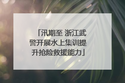 汛期至 浙江武警开展水上集训提升抢险救援能力