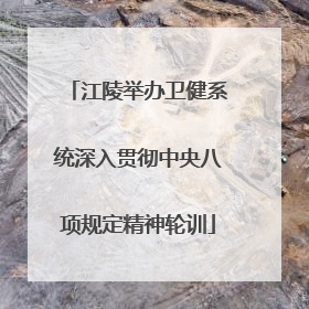 江陵举办卫健系统深入贯彻中央八项规定精神轮训