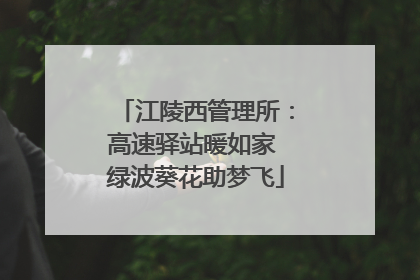 江陵西管理所：高速驿站暖如家 绿波葵花助梦飞