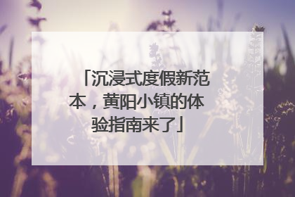 沉浸式度假新范本，黄阳小镇的体验指南来了