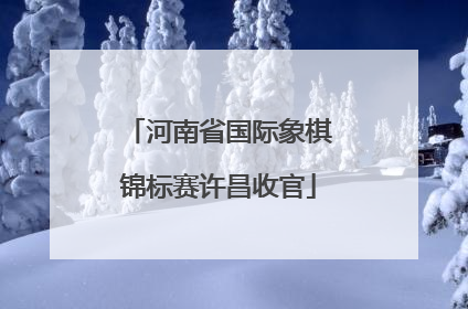 河南省国际象棋锦标赛许昌收官