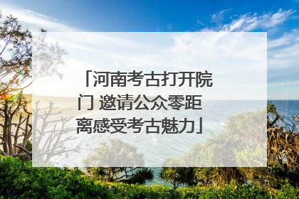 河南考古打开院门 邀请公众零距离感受考古魅力