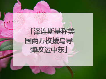 泽连斯基称美国两万枚援乌导弹改运中东