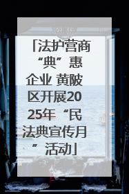 法护营商 “典”惠企业 黄陂区开展2025年“民法典宣传月”活动