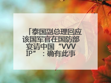 泰国副总理回应该国军官在国防部宴请中国“VVVIP”：确有此事，正在调查