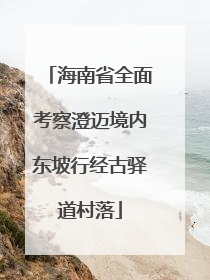 海南省全面考察澄迈境内东坡行经古驿道村落