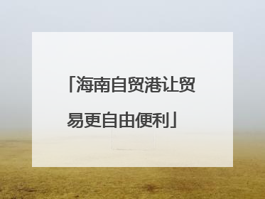 海南自贸港让贸易更自由便利