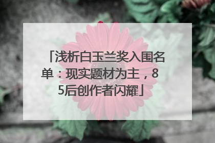浅析白玉兰奖入围名单：现实题材为主，85后创作者闪耀