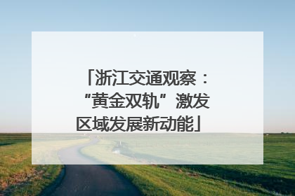 浙江交通观察：“黄金双轨”激发区域发展新动能