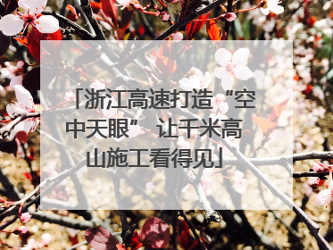 浙江高速打造“空中天眼” 让千米高山施工看得见
