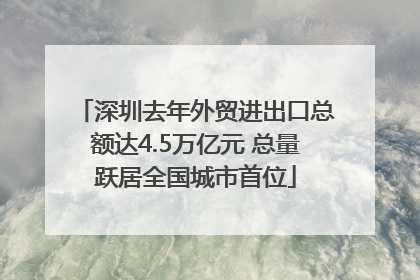 深圳去年外贸进出口总额达4.5万亿元 总量跃居全国城市首位