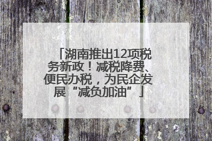 湖南推出12项税务新政！减税降费、便民办税，为民企发展“减负加油”