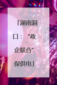 湖南洞口：“政企联合”保供电