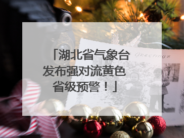 湖北省气象台发布强对流黄色省级预警！